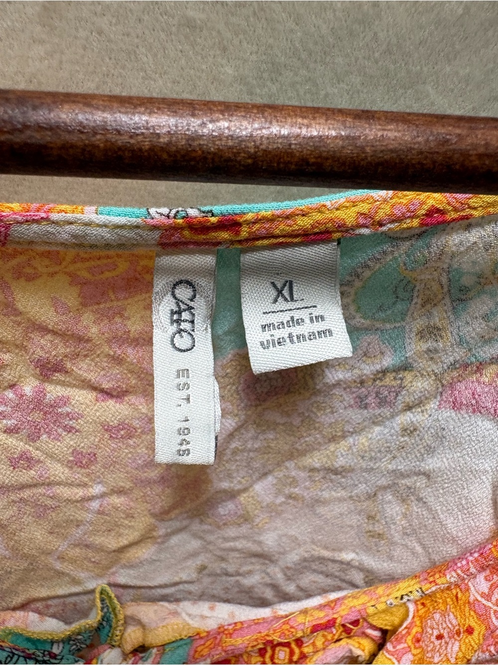 Cato Multi-Color Patchwork Tie-Front Ruffle Camisole - Picture 3 of 4